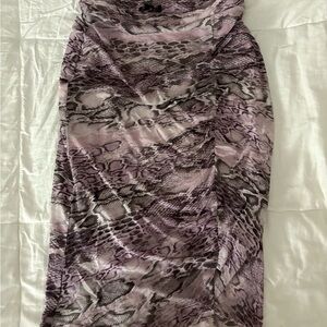 Purple Snake Print Skirt